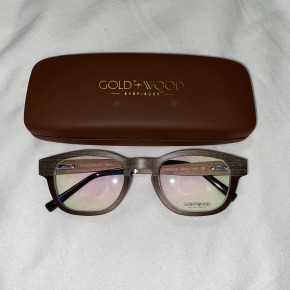 COPY - Gold & Wood Sirrah Eyeglasses - Picture 1 of 8